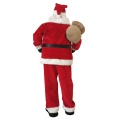 Standing Plush Santa Claus Figure with Mistletoe Bag